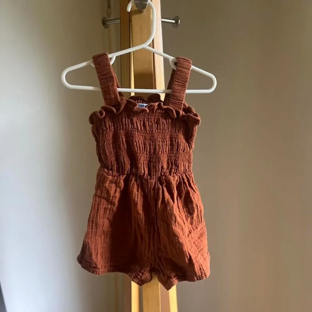 Old-navy Brown and Orange Playsuit-romper